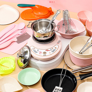 Ensemble de cuisine pour enfants, jouet de simulation de cuisine avec cuisinière électrique et ustensiles pour jeu de rôle, <span class=keywords><strong>mini</strong></span>-cuisine, jouet de cuisine pour enfants - Product Image 1