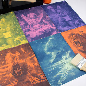 Kit de cyanotypie couleur A4, 15 papiers, 5 films vierges, conception personnalisée, ensemble d'art DIY avec tutoriel en anglais pour la décoration intérieure - Product Image 6