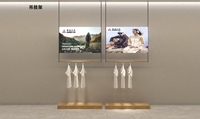 Armoire de présentation de vêtements en MDF robuste et écologique avec étagères réglables à LED, design étanche pour les boutiques de mode