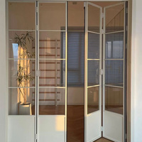 Porte pliante sur mesure de style français en alliage d'aluminium avec verre trempé, étanche et durable, pour chambre et villa (usage intérieur)