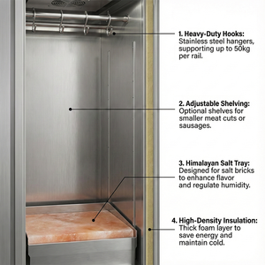 Réfrigérateur commercial de supermarché, température simple/<span class=keywords><strong>double</strong></span>, vitrine suspendue, refroidisseur de viande de porc et de mouton congelée - Product Image 2