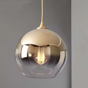 Zeal Lighting Kitchen Restaurant Glass Ball Pendant Light <b>Chrome</b> Glass Pendant Light dining table - Product Image 3