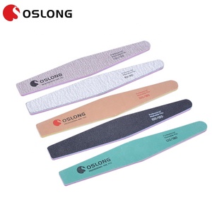 Professional Abrasive Emery Board Green Nail File / Half Moon Washable Nail File for Nail Art