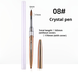 Pinceau à ongles en acrylique Kolinsky, stylo d'extension pour armure en cristal, pinceau professionnel pour poudre acrylique, vente en gros d'usine - Product Image 5