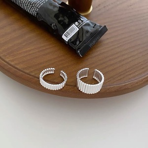925 Sterling <b>Silver</b> Geometric Open <b>Ring</b> For Women Index Finger Minimalist Gear Step Design Everyday Wear Jewelry - Product Image 1