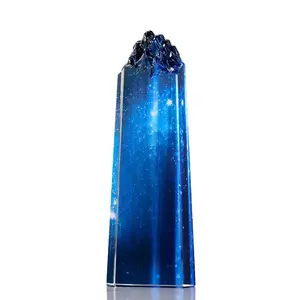 Crystal Glass Award Blank Crystal Trophy Customized Metal And Crystal Glass Trophies The Star Glass Trophy Award Keepsake Item