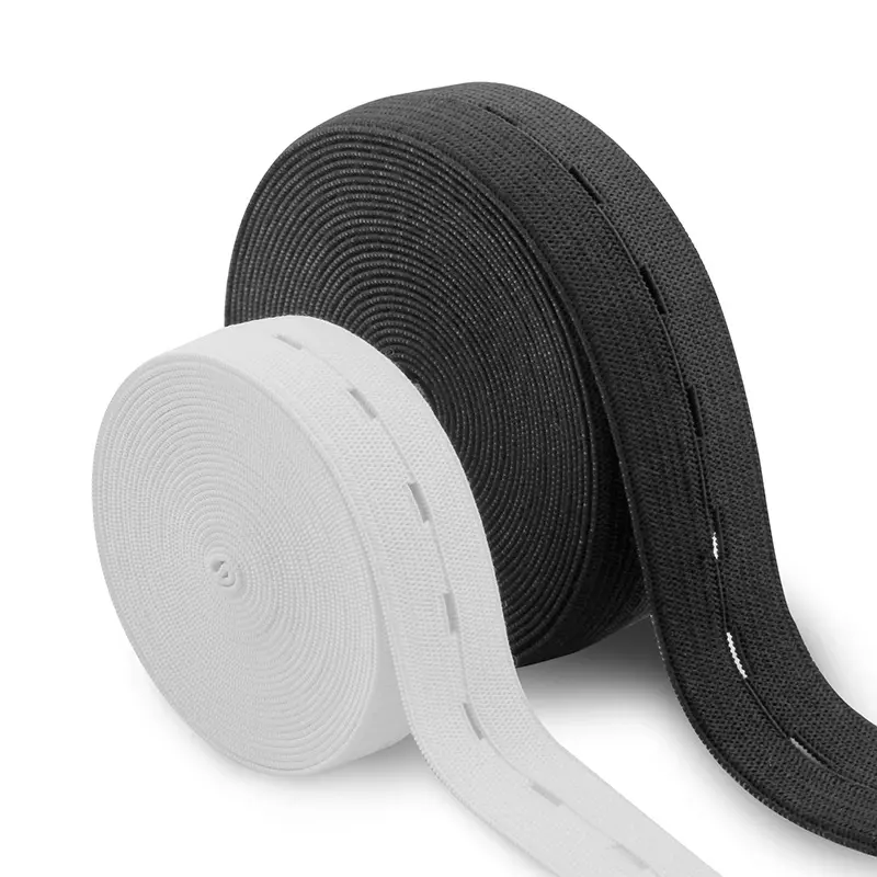 Bobine de bande de couture plate avec boutonnières élastique extensible idéal pour les ceintures et les décolletés de bricolage