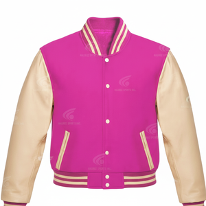 Blouson Bomber Letterman de Qualité Supérieure, Style Urbain Hivernal, Coupe-Vent et Imperméable, avec Patchs Personnalisés et Col Rabattable, Personnalisation Frontale - Product Image 1