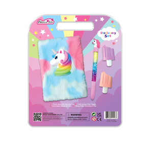 Set <span class=keywords><strong>di</strong></span> 5 quaderni con diario in peluche unicorno <span class=keywords><strong>arcobaleno</strong></span> e giocattolo squishy per bambini dai 5 anni in su, regalo <span class=keywords><strong>di</strong></span> cancelleria per scrivere e disegnare - Product Image 6