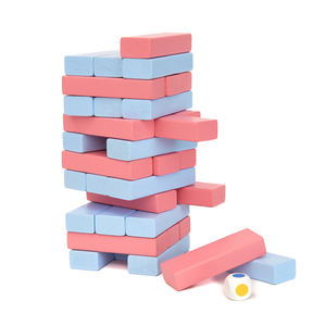 工厂批发OEM木质彩色翻滚塔桌游戏儿童教育堆叠积木和多米诺骨牌套装 - Product Image 5
