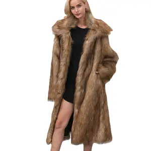 2023 hot selling autumn and winter America and Australia women's faux fur coat imitation fox fur coat long