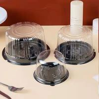 Boîte à gâteau ronde transparente de 6, 8 et 10 pouces pour mariage, anniversaire, fête, boîte cadeau, emballage de gâteau en PET PVC, dôme à gâteau en plastique jetable