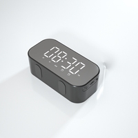 Speaker Nirkabel Portabel dengan Jam Alarm, Permukaan Cermin, TF & AUX-Mini Star Radio Speaker