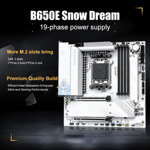 Combo de Placa Base JGINYUE <span class=keywords><strong>B650E</strong></span> Snow Dream <span class=keywords><strong>AM5</strong></span> M-ATX para Ry 7000 8000 9000 series 7800X3D/9800X3D Escritorio DDR5 RAM PCIe5.0x16 - Product Image 1