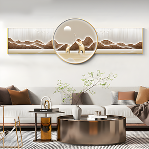 Luce moderna di lusso soggiorno decorazione della parete pittura sovrapposto divano sfondo muro di cristallo pittura porcellana - Product Image 4