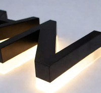 Letras 3D con Retroiluminación LED Halo, Letrero Metálico para Edificios Comerciales, Decoración Publicitaria, IP65 Impermeable, 5 Años de Garantía