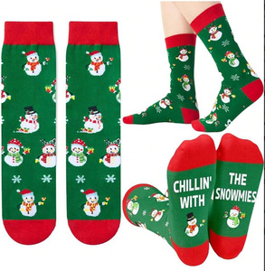 Chaussettes de Noël fantaisie unisexe en coton, motifs Père Noël, bonhomme de neige, renne, pain d'épices, <span class=keywords><strong>pour</strong></span> l'hiver, vente en gros, personnalisables OEM - Product Image 4