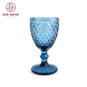 Calici da Vino Vintage in Cristallo Colorato Ambrato con Stelo Spesso, 300ml, Lussuosi, OEM, per Matrimoni, Banchetti e Hotel - Product Image 5