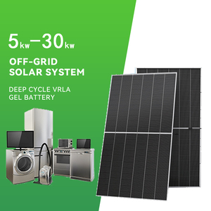 ชุดระบบโซลาร์เซลล์สำเร็จรูปสำหรับบ้าน ราคาโรงงาน 10kW 15kW 20kW ระบบออฟกริด พร้อมแบตเตอรี่ลิเธียมไอออน 6kW และคอนโทรลเลอร์ MPPT PWM - Product Image 1