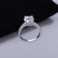 NORELLE 2025 Cincin Tunangan Klasik Empat Cakar Trendy 0.5-2 CT Moissanite Cincin Pernikahan Perak Sterling 925 untuk Wanita Hadiah
