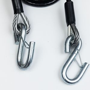Crochets en S de 30 pouces Capacité de 7500lb Coupleur de <span class=keywords><strong>remorque</strong></span> à chaîne enroulée noire <span class=keywords><strong>Câble</strong></span> métallique de chaîne de <span class=keywords><strong>sécurité</strong></span> enroulé - Product Image 4