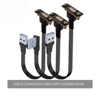 Kabel Ekstensi USB2.0 Male-to-female dengan Lubang Sekrup Panel Sasis yang Dapat Dikunci Kabel Ekstensi Antarmuka U Disk Superior