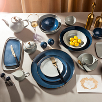 Yiyu — vaisselle en porcelaine en céramique gaufrée, bord doré, style espagnol, vaisselle de service, os fins, ustensiles chinois de haute qualité