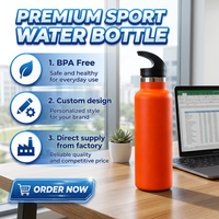Bouteille d'eau isotherme en acier inoxydable sans BPA de 650 ml, avec embout à petite ouverture, anti-fuite, réutilisable, pour les sports de plein air