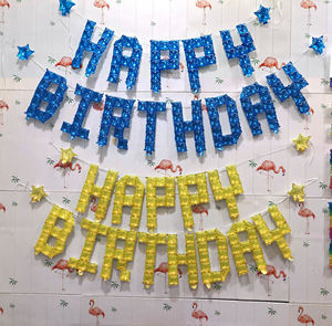 Globos de Helio Inflables para Fiesta de Cumpleaños, Globos de Papel de Aluminio Dorado y Plateado con Letras del Alfabeto, Feliz Cumpleaños - Product Image 3
