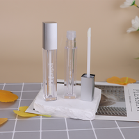 Contenants transparents personnalisés pour gloss à lèvres avec bouchon à vis en PET, emballage cosmétique à estampage à chaud, tubes vides