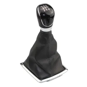 JDMotorsport88 Car Manual 5 Speed 6 Speed Black Gear Shift Knob with Boot for Ford Focus MK2 2005-2012
