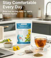 Tisane aux herbes naturelles pour la santé de la prostate des hommes, marque privée, mélange d'herbes pour le soin de la prostate, en sachet, soutient la fonction prostatique