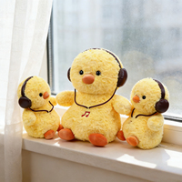 Peluche Canard Jaune Dynamique 3D Personnalisée, Directement de l'Usine, Pas Cher, avec Casque, Rembourrage Coton PP, Design Unisexe, Poupée en Peluche