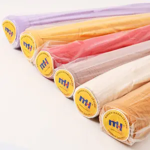 Pabrik 75D * 50D kain tenun polos Interlining 58gsm poliester multiwarna kain tenun untuk gaun wanita