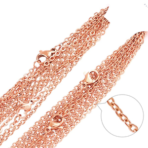 Lot de 10 colliers en acier inoxydable en forme de O, largeur 2,0 mm, couleur argent/or/or rose, pour la fabrication de bijoux - Product Image 5