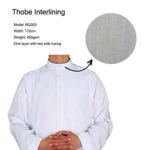 Wholesale Polyester Cotton Arabic Robe Thobe Fusible Interlining Arabia Thobe Interlining