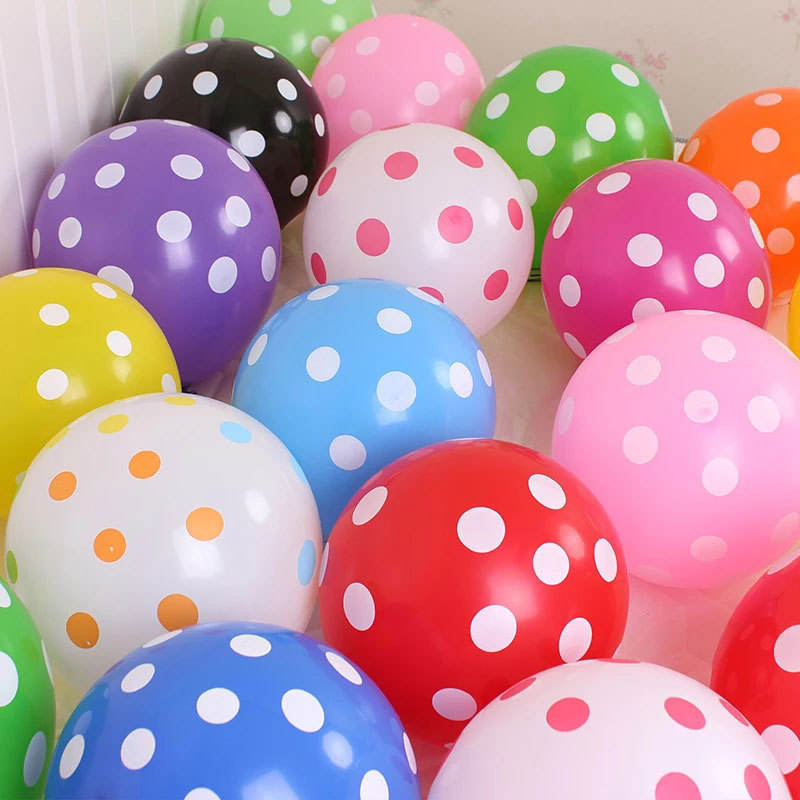 12 Inch Polka Dot Wave Point Globos Black Red White Spot Latex Balloons Wedding Party Decoration Supplies in Bulk