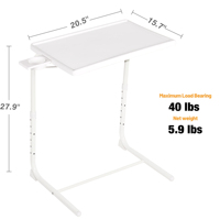 Support pour ordinateur portable pliable LuckyOCT réglable en hauteur (6 positions), 52*40*70cm, plateau TV, table portable pliable