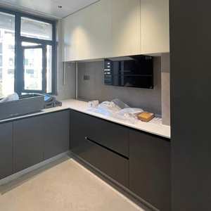 Nouvelle arrivée Armoires de cuisine laquées haut de gamme abordables avec design simple et peinture mate - Product Image 1