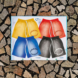 Pantalones Cortos Casuales Personalizados para Hombre, 100% Algodón, Color Sólido, Lavado Ácido, Bordado, Parches, Dobladillo Crudo, Corte Desgastado, Efecto Descolorido por el Sol, Ecológicos - Product Image 2