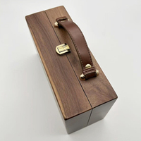 Boîte et étui en bois de noyer massif, écologiques, avec doublure en cuir véritable, forme personnalisable