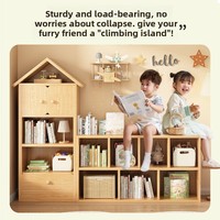 Étagère à livres pour enfants en bois massif, écologique, sur pied, étagère de rangement, salon, salle de lecture de maternelle, librement