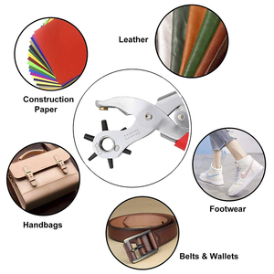 Adjustable Smooth Cutting <strong>Leather</strong> <strong>Belt</strong> <strong>Hole</strong> <strong>Puncher</strong> 3 Years Industrial Set with Custom Logo Silver Steel Grip Copper Material - Product Image 4