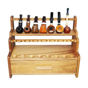 Support à pipes à 3 niveaux Xiaoxiong Juglans Regia, <span class=keywords><strong>en</strong></span> <span class=keywords><strong>bois</strong></span> massif, support pour pipes à tabac, présentoir de luxe pour bureau, vente <span class=keywords><strong>en</strong></span> gros OEM - Product Image 2