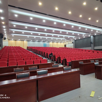Vente directe d'usine, chaises de salle de conférence, sièges d'auditorium, mobilier de théâtre avec cadre métallique, couleur et logo personnalisables.