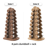 Ensemble de supports pour haltères en bois de haute qualité pour usage domestique, 8 paires, robustes et durables
