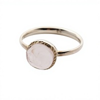Bague minimaliste en argent 925 avec quartz rose, sertie de pierres, tendance, à porter tous les jours, bijoux unisexes pour mariage