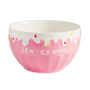 Envío gratis: Tazón de cerámica para helado de 4.75 pulgadas, estilo Instagram, tazón individual para ensalada de frutas, lindo tazón para yogur para uso doméstico. - Product Image 4