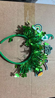 Serre-têtes de la Saint-Patrick, serre-têtes chapeau haut-de-forme trèfle vert, accessoires de tête irlandais pour la Saint-Patrick, bandeaux pour cheveux
