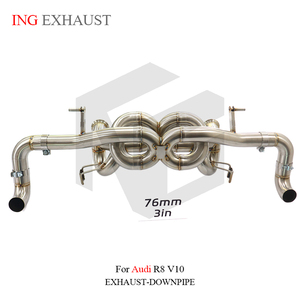ING per <span class=keywords><strong>Audi</strong></span> <span class=keywords><strong>R8</strong></span> V10 5.2L Scarico Catback in Acciaio Inox Tubi Dritti Senza Valvole Nuovo Design a Doppio X-Pipe Parti per Prestazioni Auto - Product Image 3